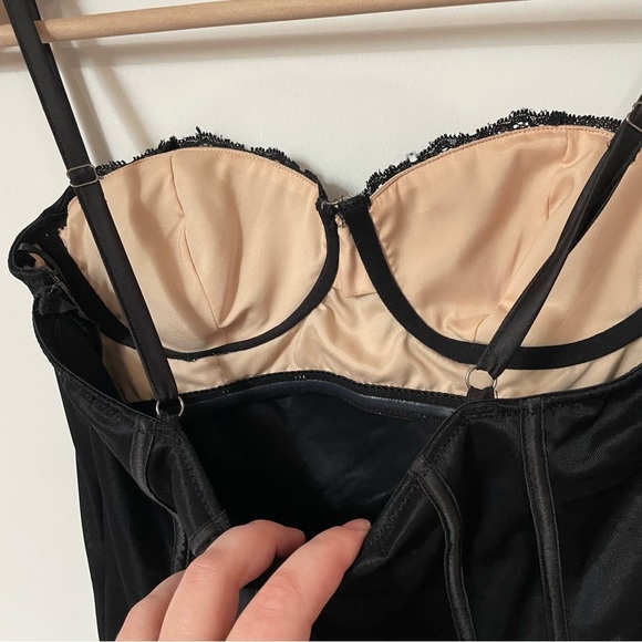 Vintage Y2K Urban Behaviour Lace Bustier Bodycon Mini Dress Black Size Small - Picture 6 of 9